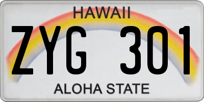 HI license plate ZYG301