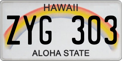 HI license plate ZYG303