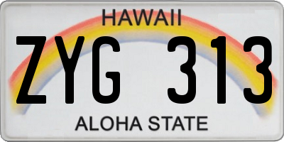 HI license plate ZYG313