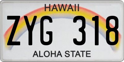 HI license plate ZYG318