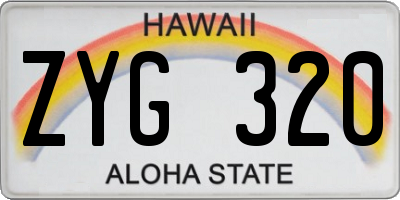 HI license plate ZYG320