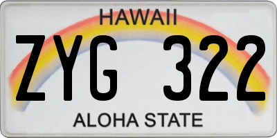 HI license plate ZYG322