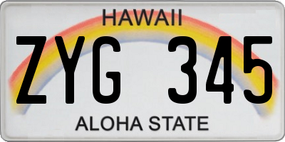 HI license plate ZYG345