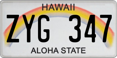 HI license plate ZYG347