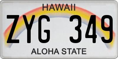 HI license plate ZYG349