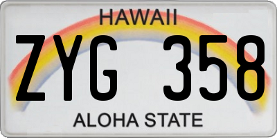 HI license plate ZYG358