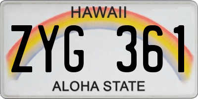 HI license plate ZYG361