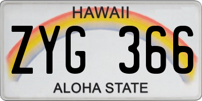 HI license plate ZYG366