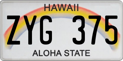 HI license plate ZYG375