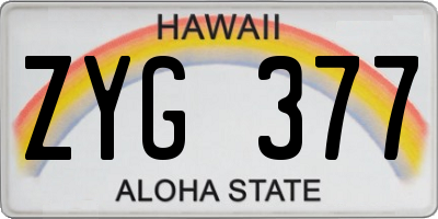 HI license plate ZYG377