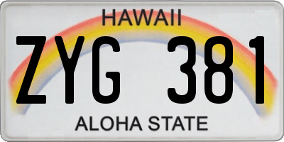 HI license plate ZYG381