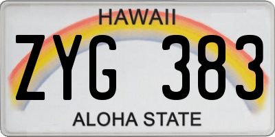 HI license plate ZYG383