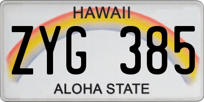 HI license plate ZYG385