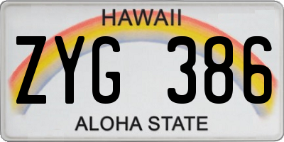 HI license plate ZYG386