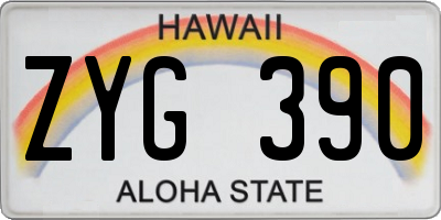 HI license plate ZYG390
