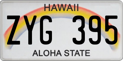 HI license plate ZYG395
