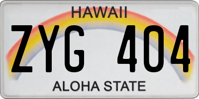 HI license plate ZYG404