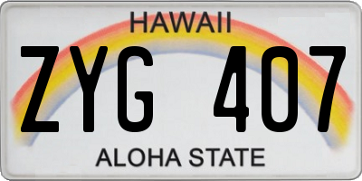 HI license plate ZYG407
