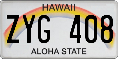 HI license plate ZYG408