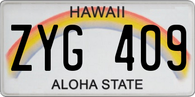 HI license plate ZYG409
