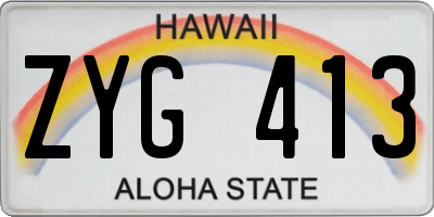 HI license plate ZYG413