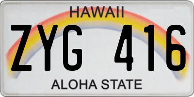 HI license plate ZYG416