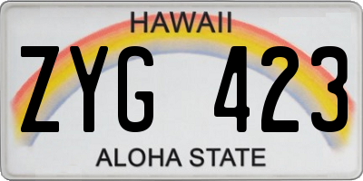 HI license plate ZYG423