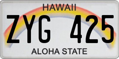 HI license plate ZYG425