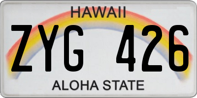 HI license plate ZYG426