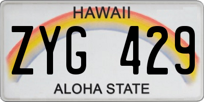 HI license plate ZYG429