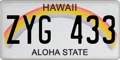 HI license plate ZYG433