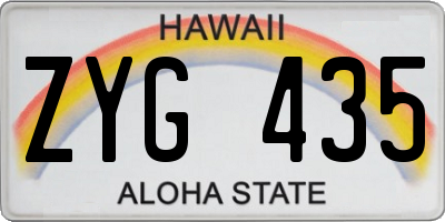 HI license plate ZYG435