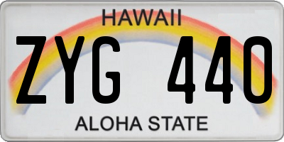 HI license plate ZYG440