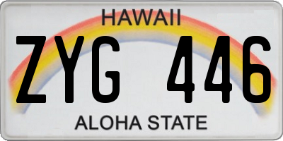 HI license plate ZYG446