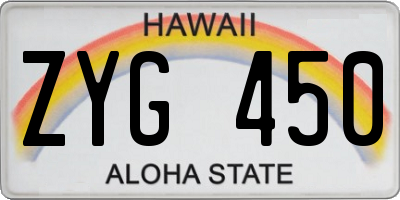 HI license plate ZYG450