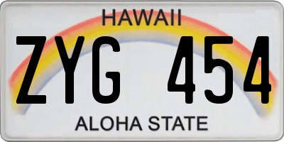 HI license plate ZYG454