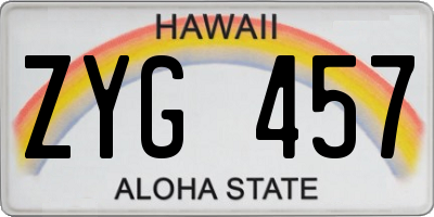 HI license plate ZYG457