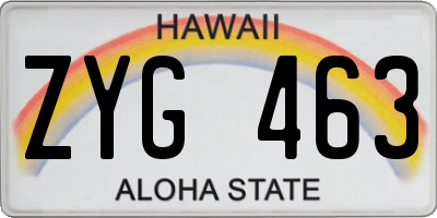 HI license plate ZYG463