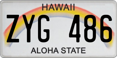 HI license plate ZYG486