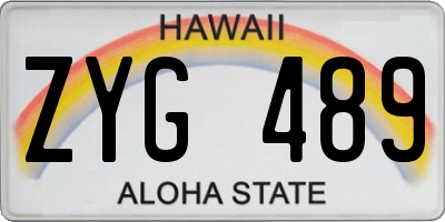 HI license plate ZYG489