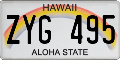 HI license plate ZYG495