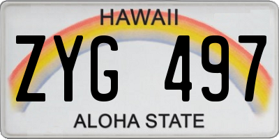 HI license plate ZYG497