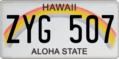 HI license plate ZYG507