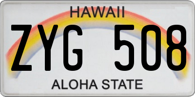 HI license plate ZYG508