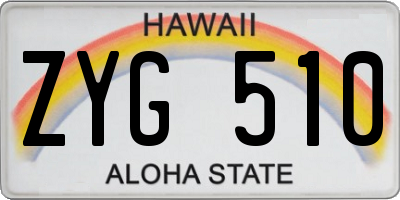 HI license plate ZYG510