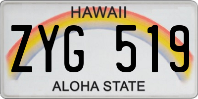 HI license plate ZYG519