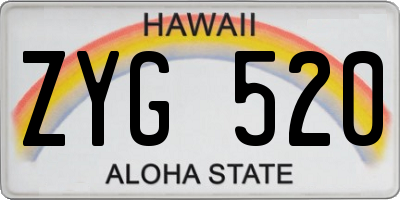 HI license plate ZYG520