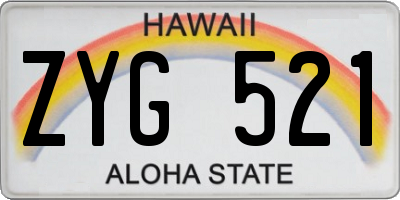 HI license plate ZYG521