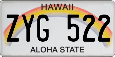 HI license plate ZYG522