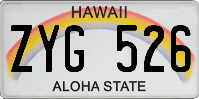 HI license plate ZYG526
